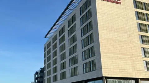 Emma Baugh/BBC Hilton Hotel building