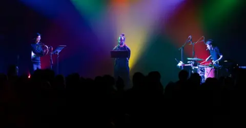 Anne Tetzlaff Simeon Barclay performing The Ruin at the Institute of Contemporary Arts in London, January 2025