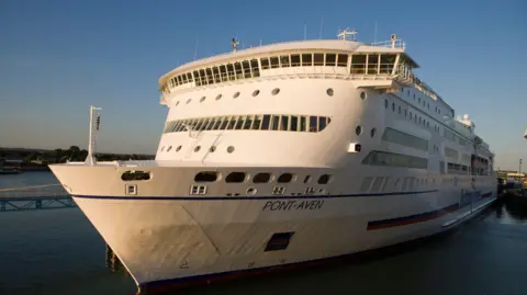 Getty Images/Holger Leue A general view of the Pont-Aven ship docked in Portsmouth.