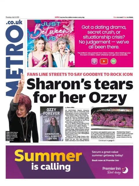  "Sharon's tears for her Ozzy".
