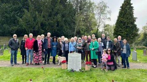 The group who came together to unveil the new memorial for the former Jane Walker Hospital patients