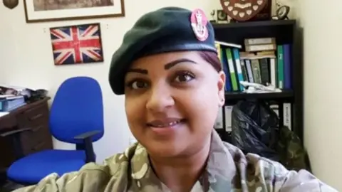 Tanya Nasir sent a picture to friends in a WhatsApp group, claiming to be on an Army training exercise in Kenya - she wasn't