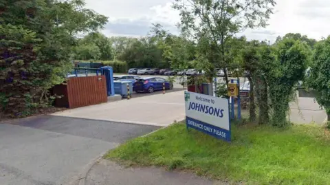 The outside of the Johnsons Coaches depot in Henley-in-Arden.