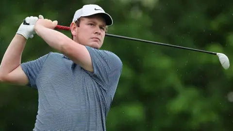 Robert MacIntyre of Scotland plays a shot from the fifth tee during the second round of the Memorial Tournament presented by Workday 2025 at Muirfield Village Golf Club on May 30, 2025 in Dublin, Ohio
