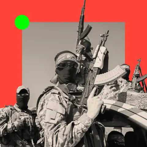 Hamas militants amidst conflict