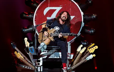 getty Dave Grohl in his custom-made guitar throne