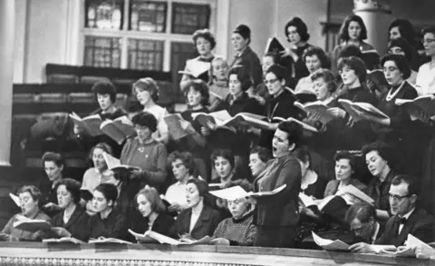 Getty Images The 1963 recording session for Benjamin Britten's War Requiem