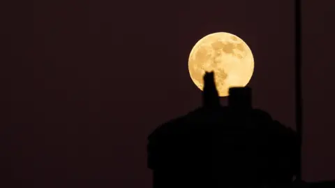 Sue The moon in front of a chimney pot