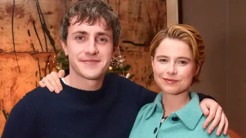 Paul Mescal and Jessie Buckley attend a Special Screening of "Hamnet" at The Charlotte Street Hotel on December 16, 2025 in London, England