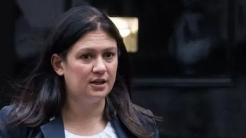 Getty Images A head and shoulders picture of Lisa Nandy with a neutral expression on her face in Downing Street.