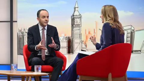 Jeff Overs/BBC Health Secretary James Murray appearing on the BBC1 current affairs programme, Sunday with Laura Kuenssberg.