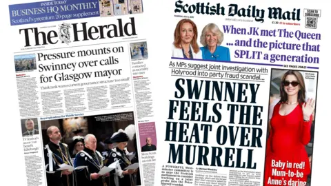 herald and daily mail front pages