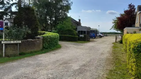 Access road to proposed housing development