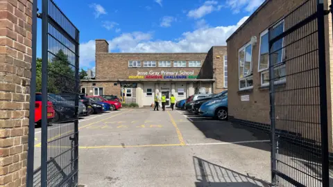 Emergency responders on school grounds