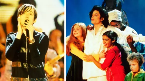 Getty Images Jarvis Cocker and Michael Jackson at the 1996 Brit Awards