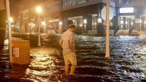 Getty Images Hurricane Milton hits the US causing flooding