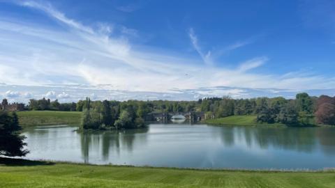 THURSDAY - The lake and bridge at Blenheim Palace under great skies