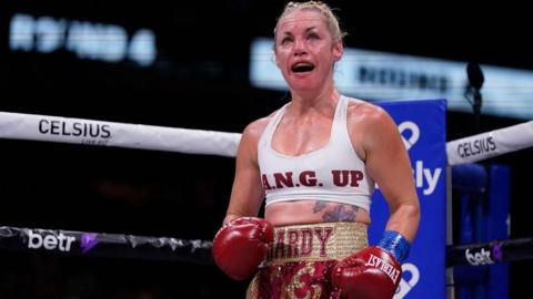 Heather Hardy in the boxing ring