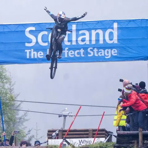 PA Media/Jane Barlow Mountain biker