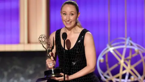 Getty Images Erin Doherty accepts the Outstanding Supporting Actress in a Limited or Anthology Series or Movie award for