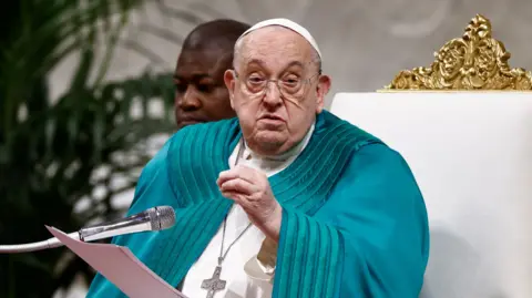 Reuters Pope Francis leads Holy Mass on the Jubilee of the World of Communication aimed at young communication professionals at St. Peter's Basilica in the Vatican, January 26, 2025.