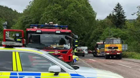 BBC Crash scene at Invergarry