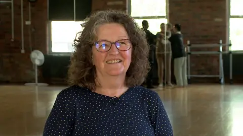 BBC A picture of Susan Whitehouse from Leeds - one of the partially sighted people who takes part in the workshop