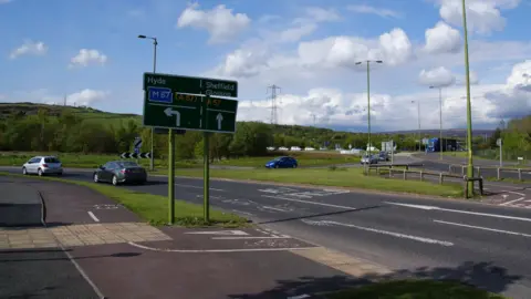 A roundabout on the A57