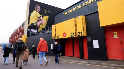 A general view of The Sir Elton John Stand at Vicarage Road
