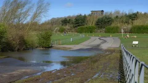 Sunderland City Council Boggy conditions near the Penshaw monument