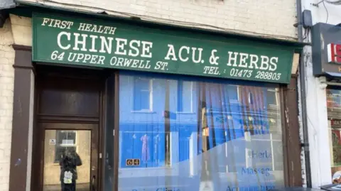 The frontage of a building in Ipswich which was used as a brothel under the guise of a Chinese medicine shop