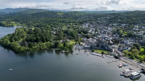 REUTERS/Phil Noble Aerial view of Windermere with a harbour in the foreground