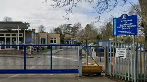 Google A google image of St Thomas of Canterbury’s School in Merrow, Guildford.