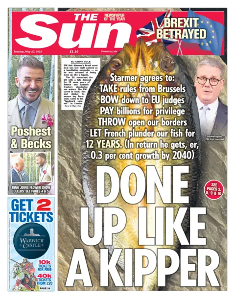  "Done up like a kipper".