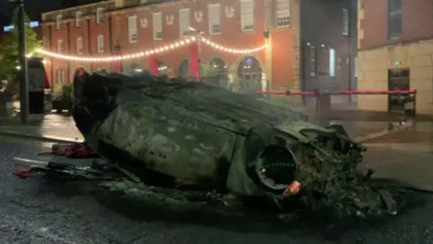 Completely burned out car in Sunderland