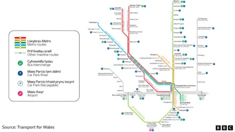 Transport for Wales Transport for Wales map