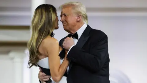 The Trumps creation   astatine  an inaugural ball