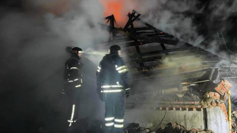 Russian strikes near Kharkiv k