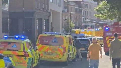 Emergency services on the scene at Farringdon Station 