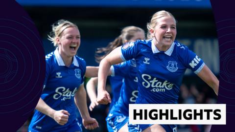 Isabella Hobson celebrates scoring for Everton
