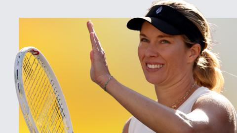 BBC Sport columnist Danielle Collins claps her racquet