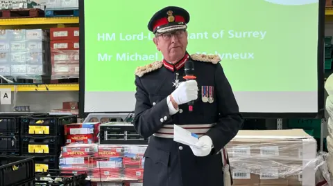 Julia Gregory/BBC Michael More-Molyneux at the FareShare warehouse opening