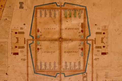 Peterborough Museum and Art Gallery A map of Norman Cross camp