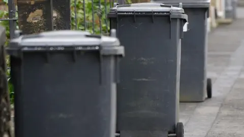 An image of three black bins