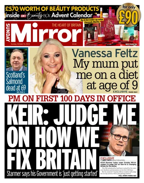 The Sunday Mirror's headline reads: 