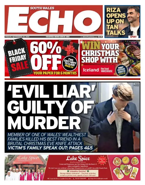 South Wales Echo South Wales Echo front page