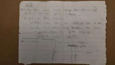 New York County District Attorney's Office A note from police search of Mr Mangione