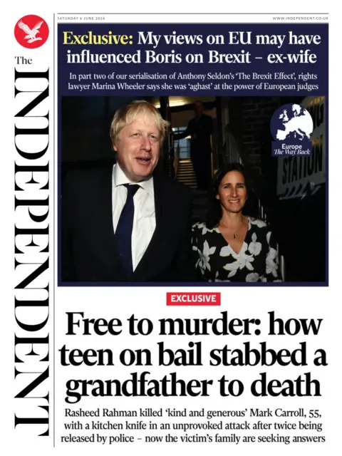 The Independent's headline is Free to murder: how teen on bail stabbed a grandfather to death'