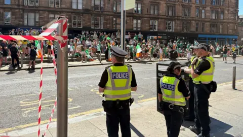 BBC Fans started assembling in the Trongate during the match