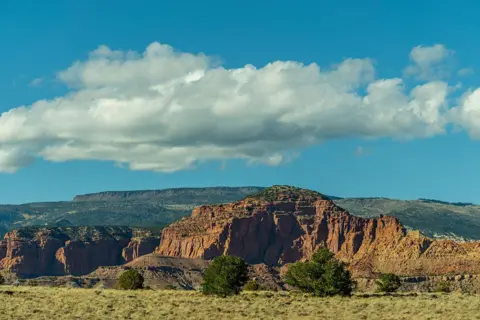 A view of red-rock natural landmarks near Torrey, Utah.